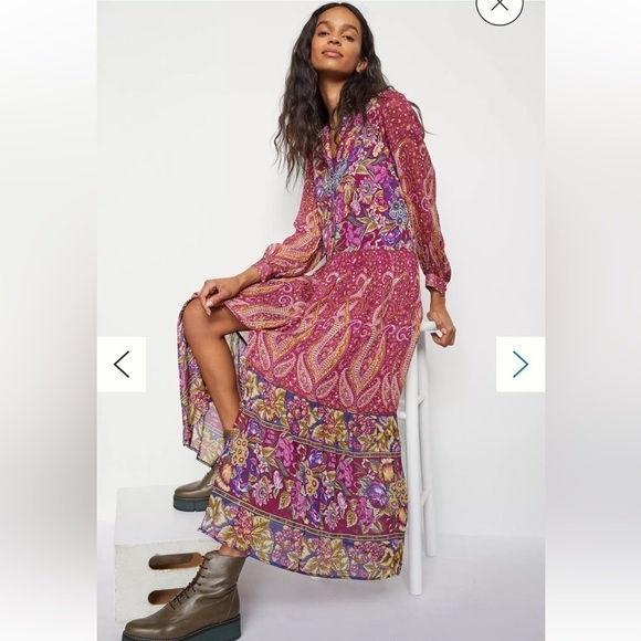 Anthropologie Nikole Floral Maxi Dress Size Large - Picture 5 of 5